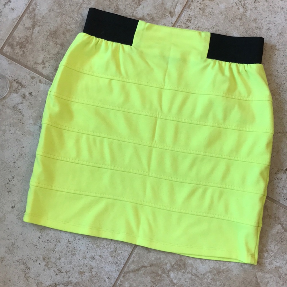 Neon yellow skirt